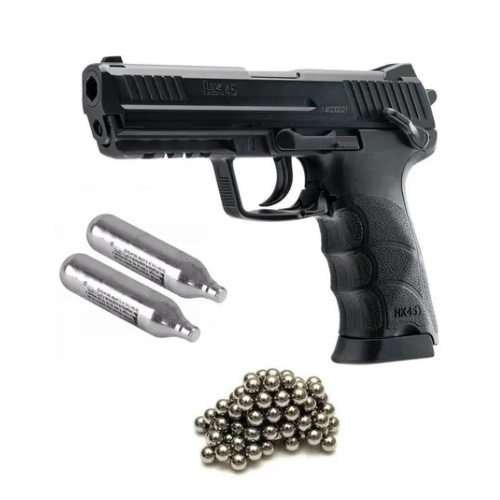 Pistola H&k Hk45 Co2 Cal 4.5mm +2co2 + 500 Balines Caza Tiro