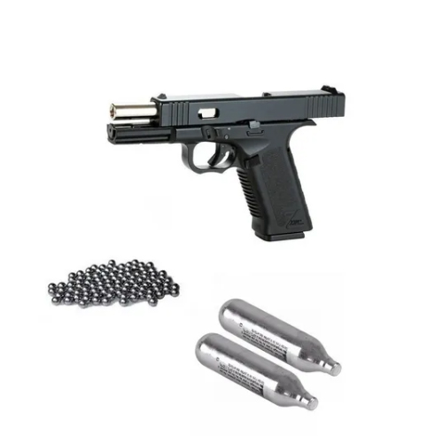 Pistola De Aire Glock 17 Blowback Kwc + 2co2 + 500 Balines