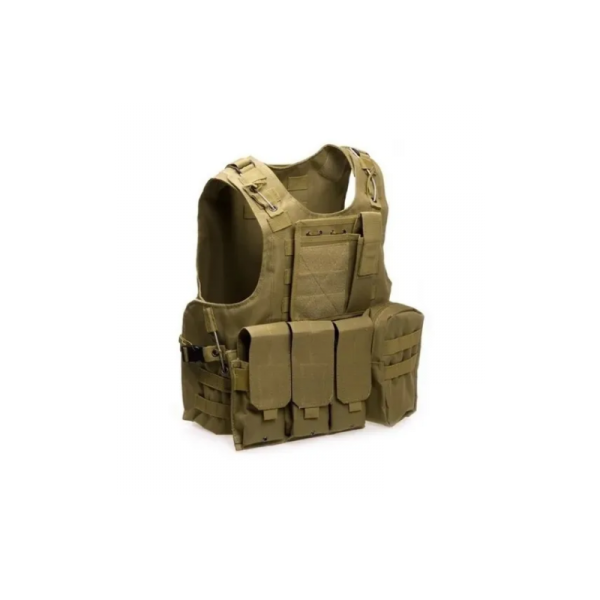 CHALECOS TACTICOS CHALECO TACTICO MILITAR AIRSOFT CAZA COYOTE - Imagen 2