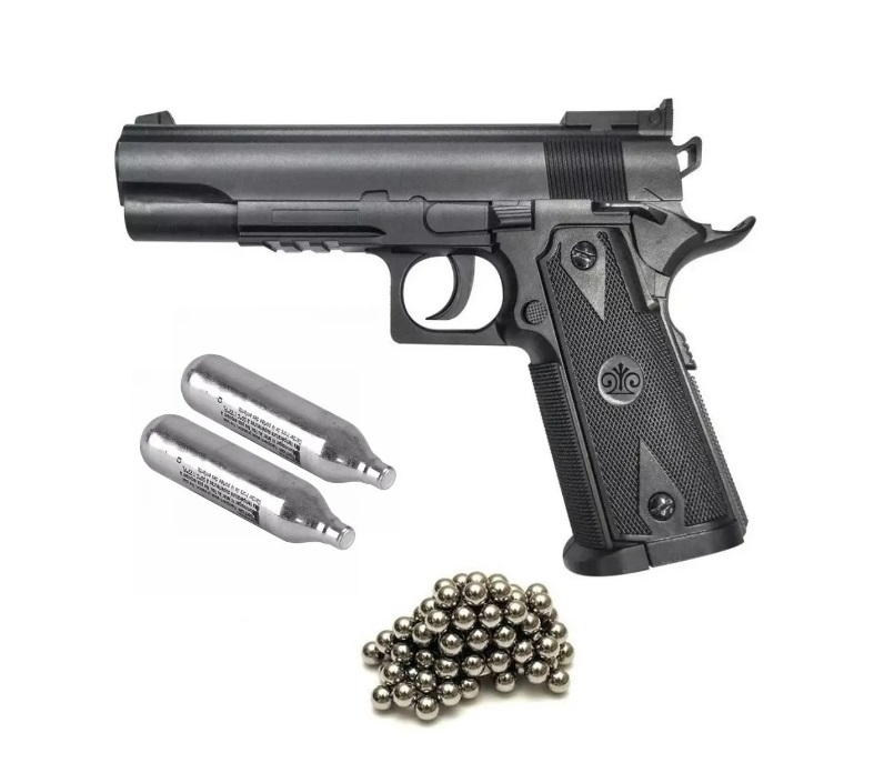 Pistola Balin Cal 4,5 Stinger P1911 Match + 2 Co2 + 500 Balines