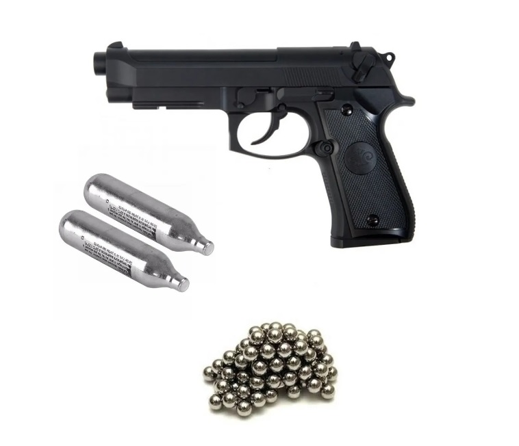 Pistola Stinger P92 Polimero + 2 Co2+ 500 Balines Metalicos